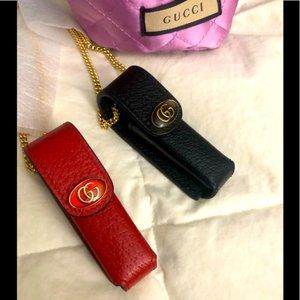 Gucci lipstick case necklace NIB red avail